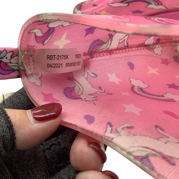 Capelli New York Pink Unicorn Rainbow Print Kids Rain Boots Size 10 Waterproof - Picture 5 of 7